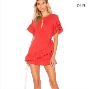 Tularosa x Revolve Ruffle Wrap Mini Dress